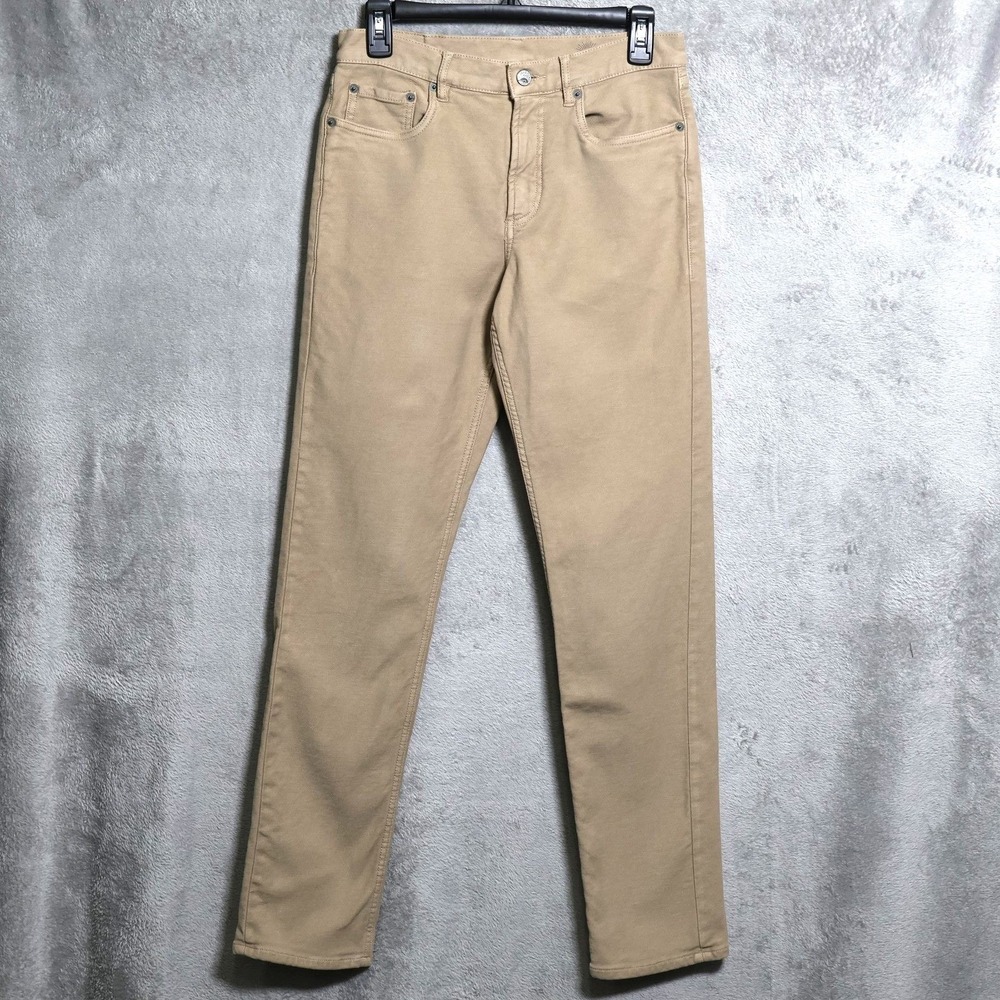 Faherty Jeans Mens 29x31 Beige Light Wash Slim Straight Stretch Denim Pants